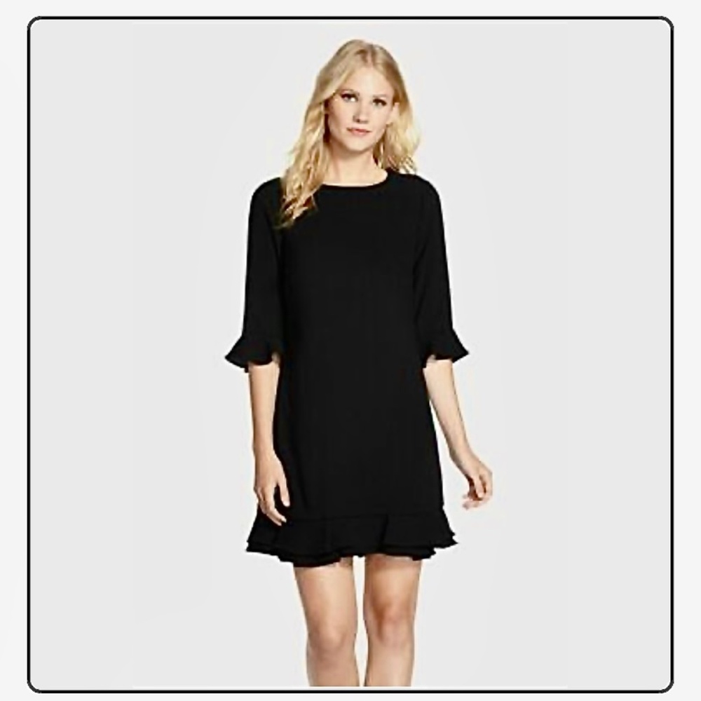 Black A-Line Mini Dress by CeCE - Your LBD Go-To for the Holidays!  Party Dress!